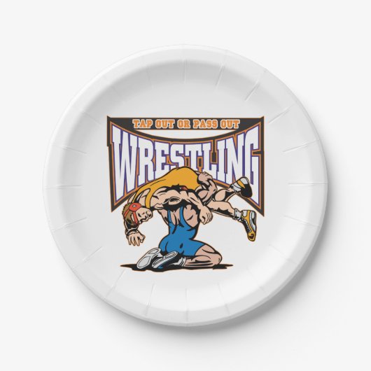 Stechen Sie heraus Ringkämpfer an Pappteller (Vorderseite)