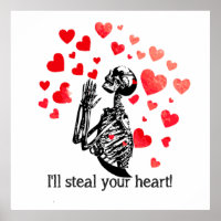 Stechen Sie Ihr Herz Funny Vintag Pirate Skeleton