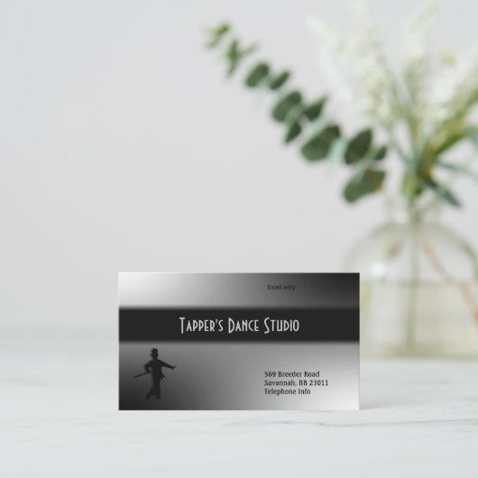 Stechen Sie Tanz-Geschäfts-Karte - schwarzes Visitenkarte (Stehend Vorderseite)