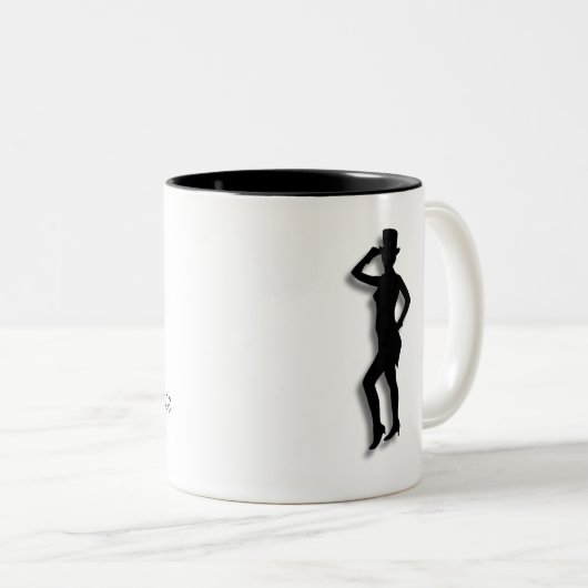 Stechen Sie Tänzer lassen uns tanzen an Zweifarbige Tasse (VorderseiteRechts)