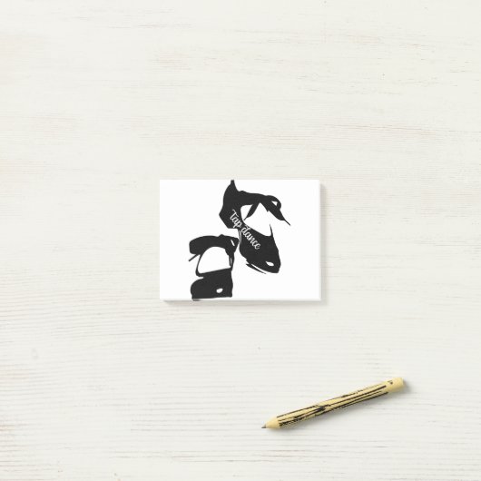 Stechen Sie Tanzschuhe anstechen Tänzer an Post-it Klebezettel (Auf Schreibtisch)