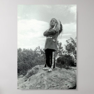 Stechen-Tu-Ka Posing, berühmter indischer Tenor Poster