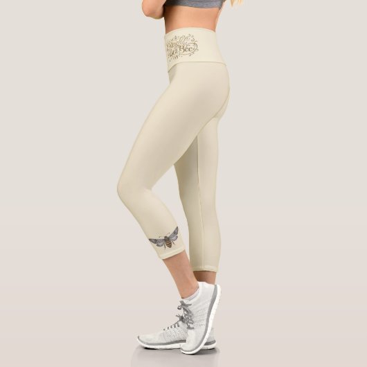 Stechen wie eine Biene Antike Creme Märchen Mädche Capri Leggings (Links)