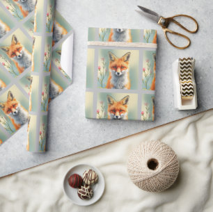 Stechende Augen eines schlauen roten Fuchses Geschenkpapier