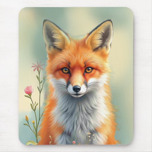 Stechende Augen eines schlauen roten Fuchses Mousepad (Vorne)