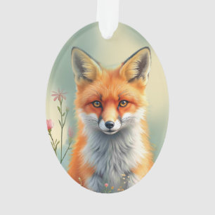 Stechende Augen eines schlauen roten Fuchses   Ornament