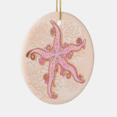 Stechfisch- und Korallenrosa-Muster Keramik Ornament (Rechts)