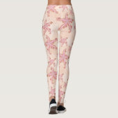 Stechfisch- und Korallenrosa-Muster Leggings (Rückseite)