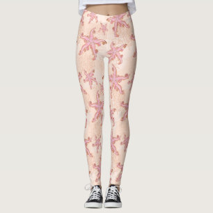 Stechfisch- und Korallenrosa-Muster Leggings