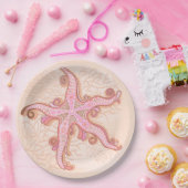 Stechfisch- und Korallenrosa-Muster Pappteller (Party)