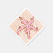 Stechfisch- und Korallenrosa-Muster Serviette (Ecke)
