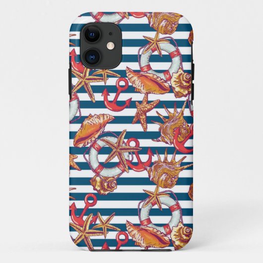 Stechfisch- und Streifenmuster Case-Mate iPhone Hülle (Rückseite)