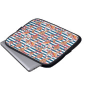 Stechfisch- und Streifenmuster Laptopschutzhülle (Vorne Knopf)