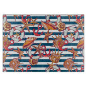 Stechfisch- und Streifenmuster Schneidebrett (Vorderseite)