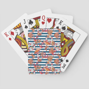 Stechfisch- und Streifenmuster Spielkarten