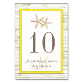 Stechfisch Whitewusch Wood Beach Tropical Wedding Tischnummer (Rückseite)