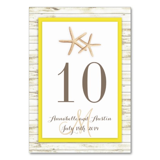 Stechfisch Whitewusch Wood Beach Tropical Wedding Tischnummer (Vorderseite)