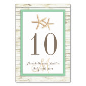 Stechfisch Whitewusch Wood Beach Tropical Wedding Tischnummer (Rückseite)