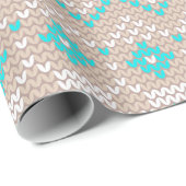 Stechmuster9 Tan/Aquamarin ID208 Geschenkpapier (Rolleneckpunkt)