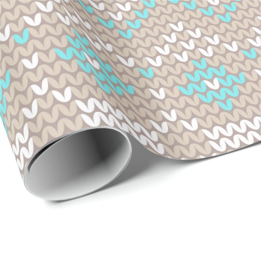 Stechmuster9 Tan/Aquamarin ID208 Geschenkpapier (Rolleneckpunkt)