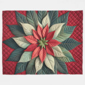 Stechmuster Poinsettia Rot Fleecedecke (Vorderseite (Horizontal))