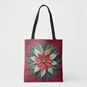 Stechmuster Poinsettia Rot Tasche