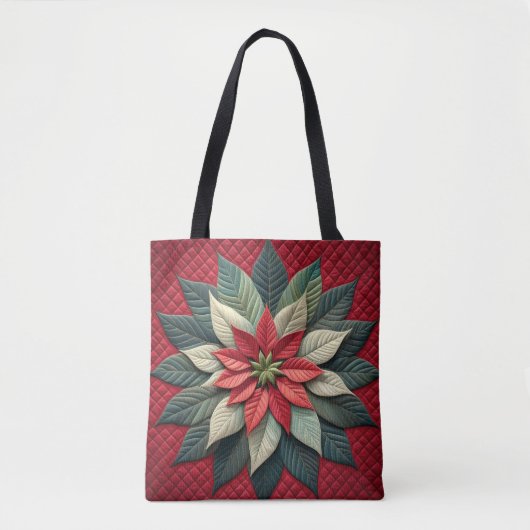 Stechmuster Poinsettia Rot Tasche (Vorderseite)