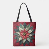 Stechmuster Poinsettia Rot Tasche (Rückseite)