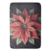 Stechmuster Poinsettia Schwarz Badematte (Vorderseite Vertikal)
