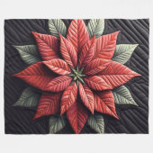 Stechmuster Poinsettia Schwarz Fleecedecke (Vorderseite (Horizontal))