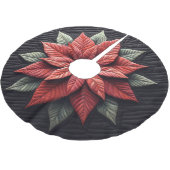 Stechmuster Poinsettia Schwarz Polyester Weihnachtsbaumdecke (Schrägansicht)