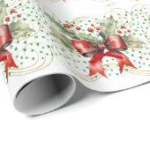 Stechpalme auf grünen Steinen Geschenkpapier (Rolleneckpunkt)