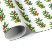 Stechpalme & Beeren Geschenkpapier (Rolleneckpunkt)