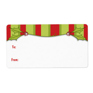 Stechpalme Striped Geschenk-Aufkleber