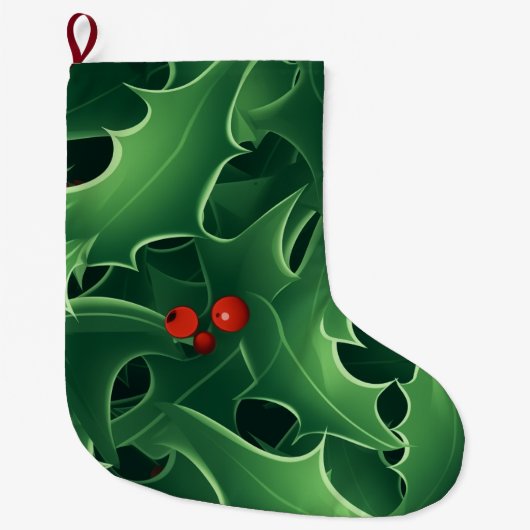 Stechpalme und Beere Großer Weihnachtsstrumpf (Vorderseite)