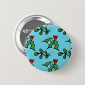 Stechpalme und Mistelzweig Button (Vorne & Hinten)