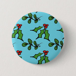Stechpalme und Mistelzweig Button