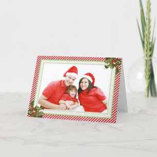 Stechpalme und Streifen, die Weihnachtskarte Feiertagskarte