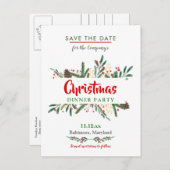 Stechpalme verlässt Feiertags-Party des | Ankündigungspostkarte (Vorne/Hinten)