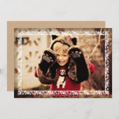 Stechpalme verlässt weißen feiertagskarte (Vorne/Hinten)