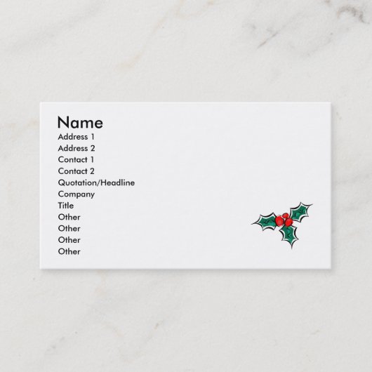 Stechpalme Visitenkarte (Vorderseite)