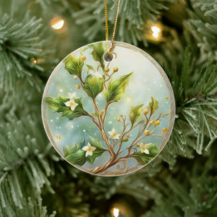 Stechpalme, wasserfarben pastell keramik ornament