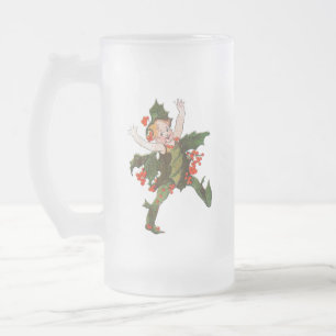 Stechpalme Weihnachten Blumenkind Süß Vintage Flor Mattglas Bierglas