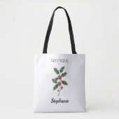 Stechpalme zum Geburtstag im Dezember Tasche (Vorderseite)