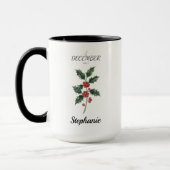 Stechpalme zum Geburtstag im Dezember Tasse (Links)