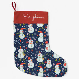 Stechpalmelustige Snowmen-personalisierter Strumpf Kleiner Weihnachtsstrumpf