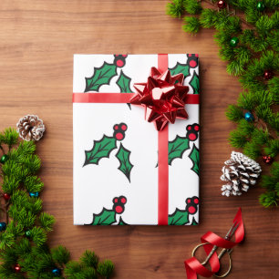 Stechpalmen-Beeren-Geschenkpapier Geschenkpapier