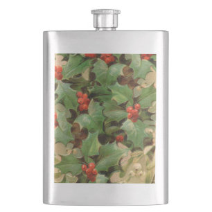 Stechpalmen-Beeren-Grün-Weihnachten-Festtage-Vinta Flachmann