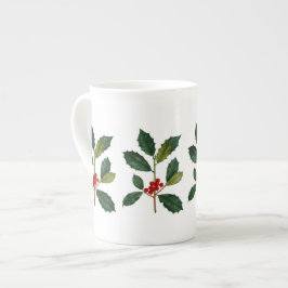 Stechpalmen-Beeren-Knochen-China-Tee-Tasse Porzellantasse