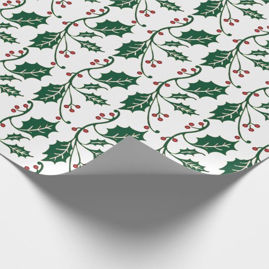 Stechpalmen-Beeren-Muster Geschenkpapier (Ecke)